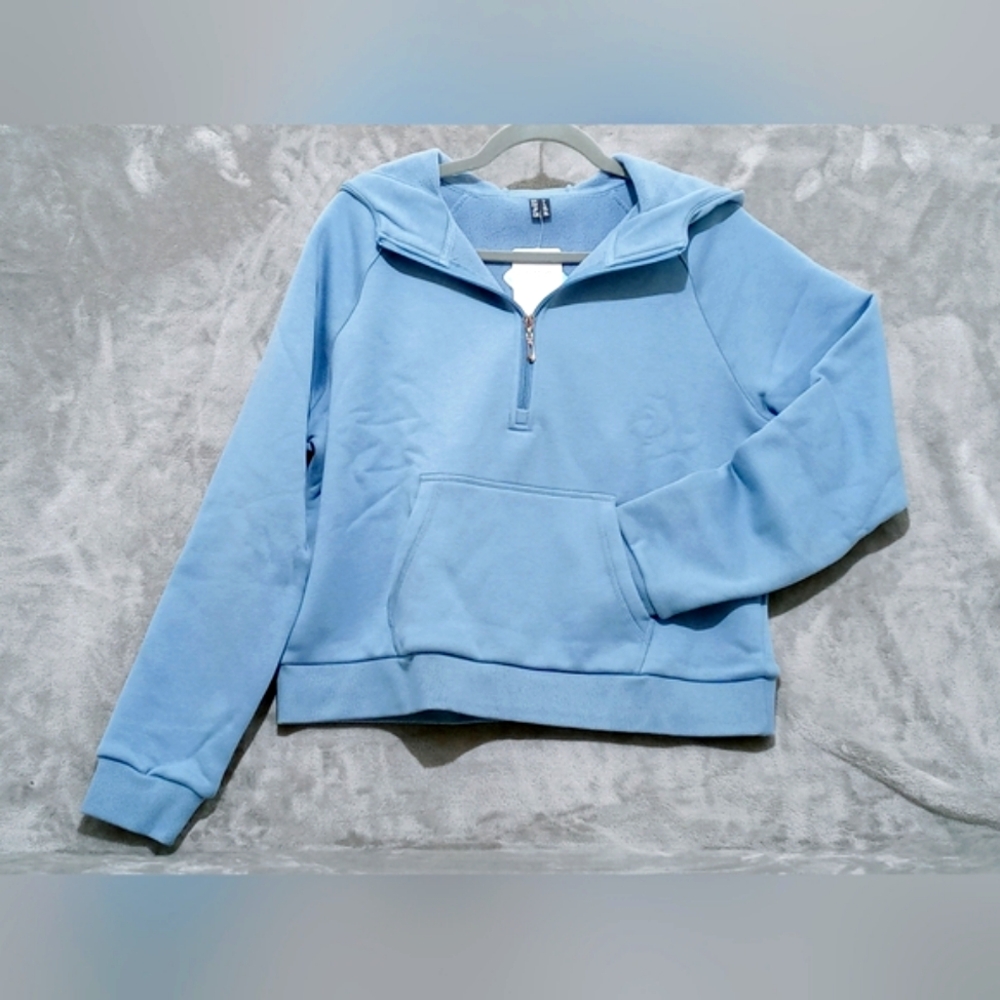 Light Blue Quarter-Zip Sweatshirt